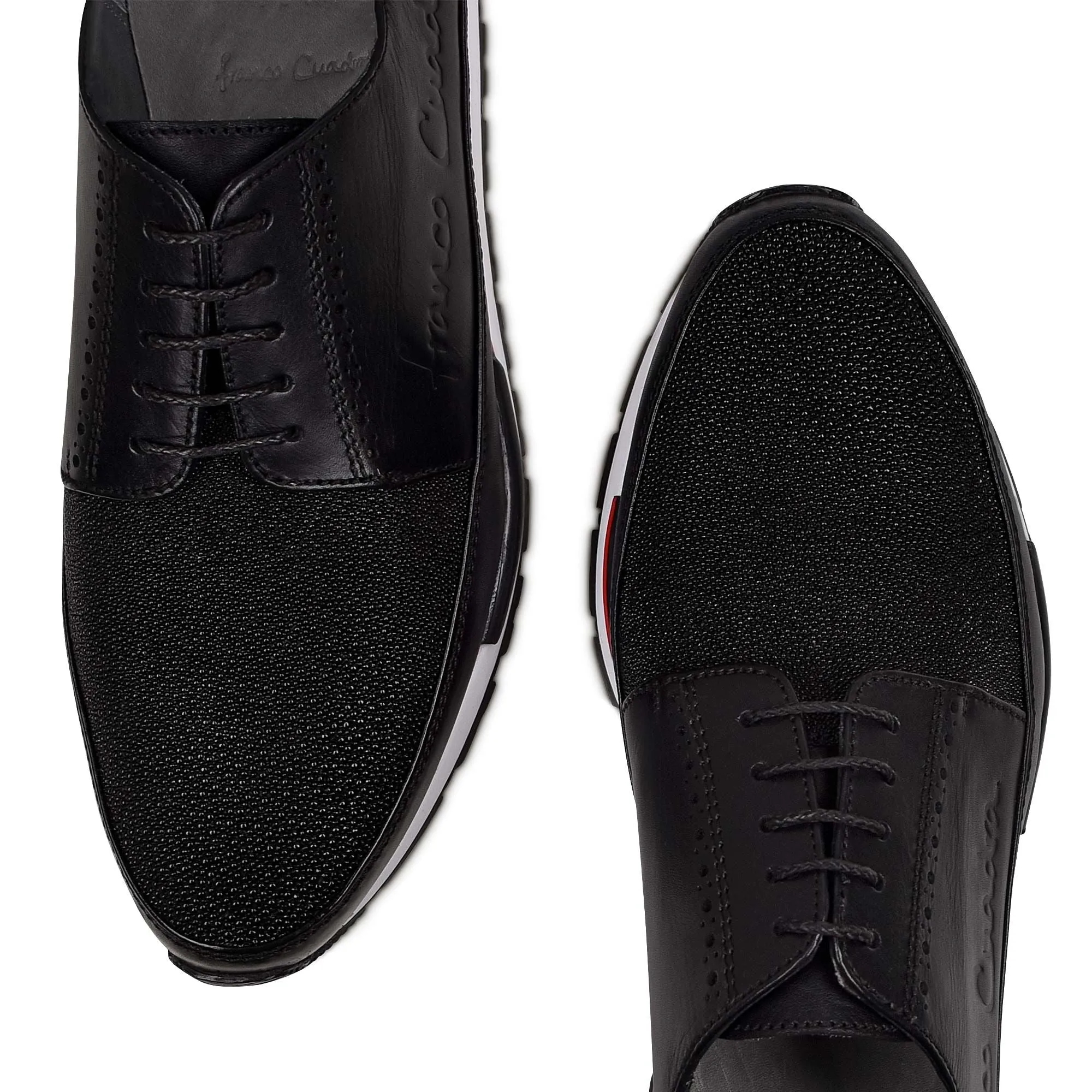 127MTTS - Cuadra black casual fashion stingray derby sneakers for men