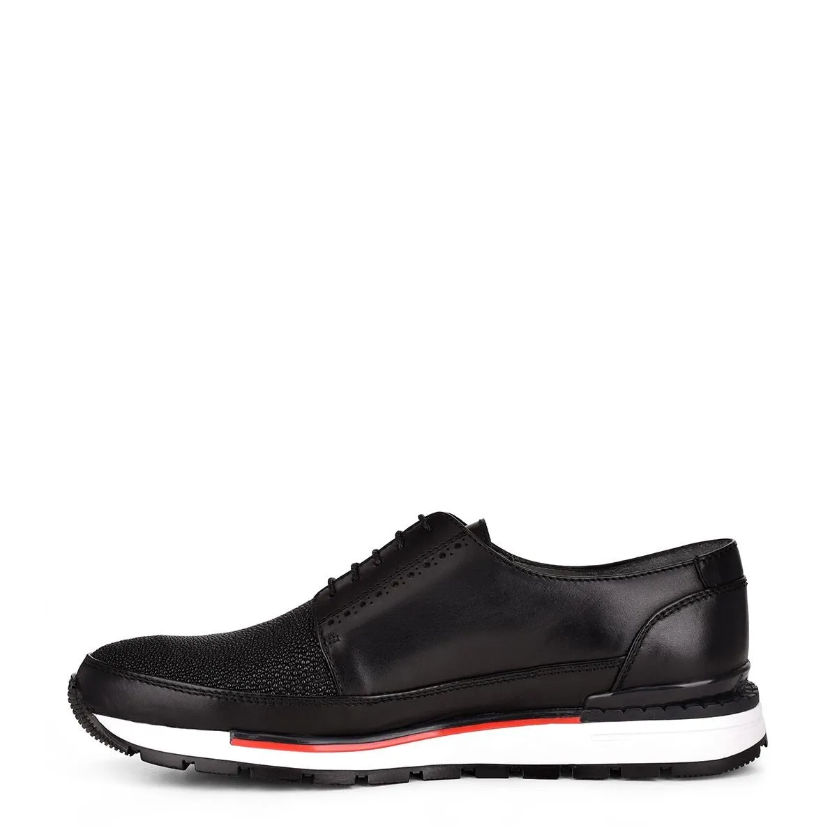 127MTTS - Cuadra black casual fashion stingray derby sneakers for men