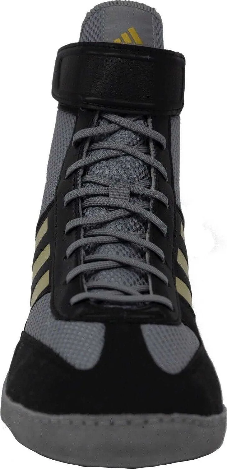 Adidas 224 Combat Speed 5 Wrestling Shoes - Gray Black Metallic Gold