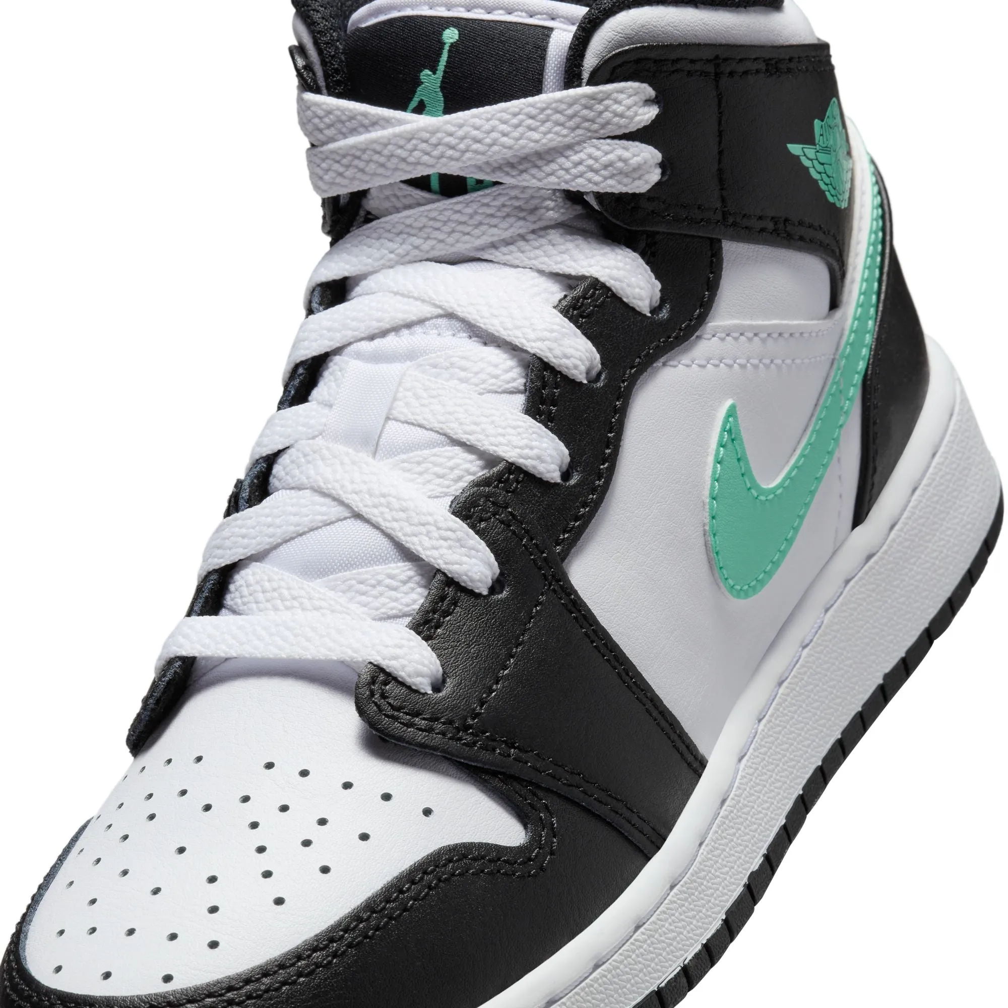 Air Jordan 1 Mid GS (White/Green Glow/Black)