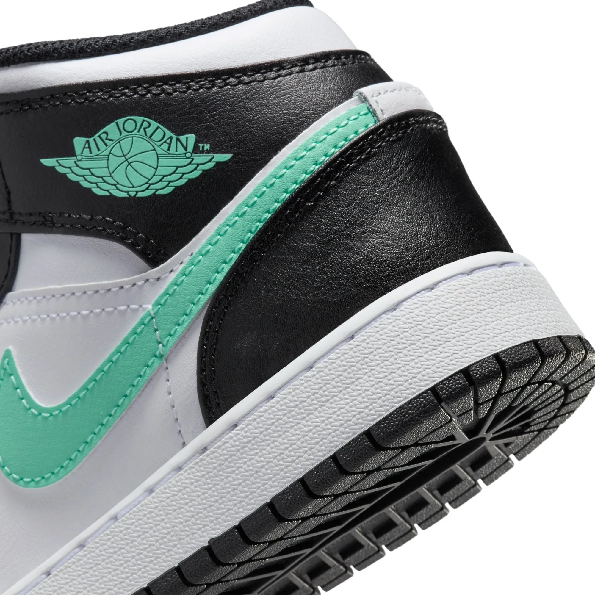 Air Jordan 1 Mid GS (White/Green Glow/Black)