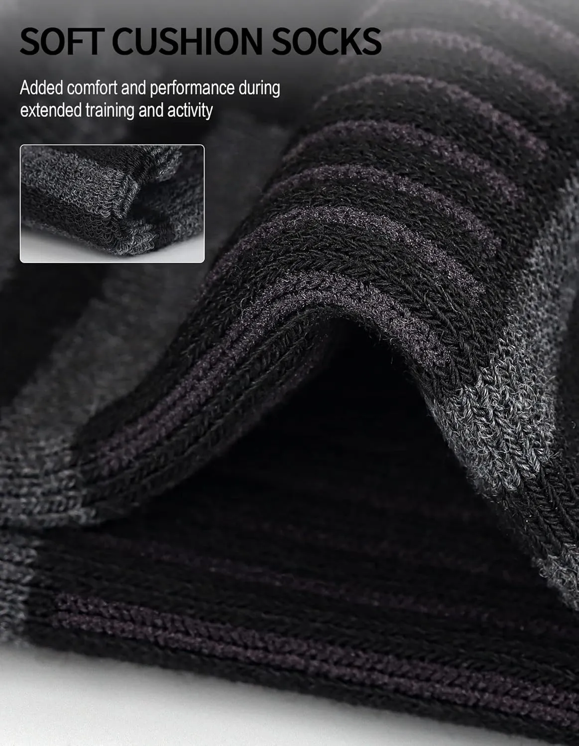 Airacker Ankle Athletic Running Socks Cushioned Breathable Low Cut Sports Tab Socks for Men and Women (6 Pairs)