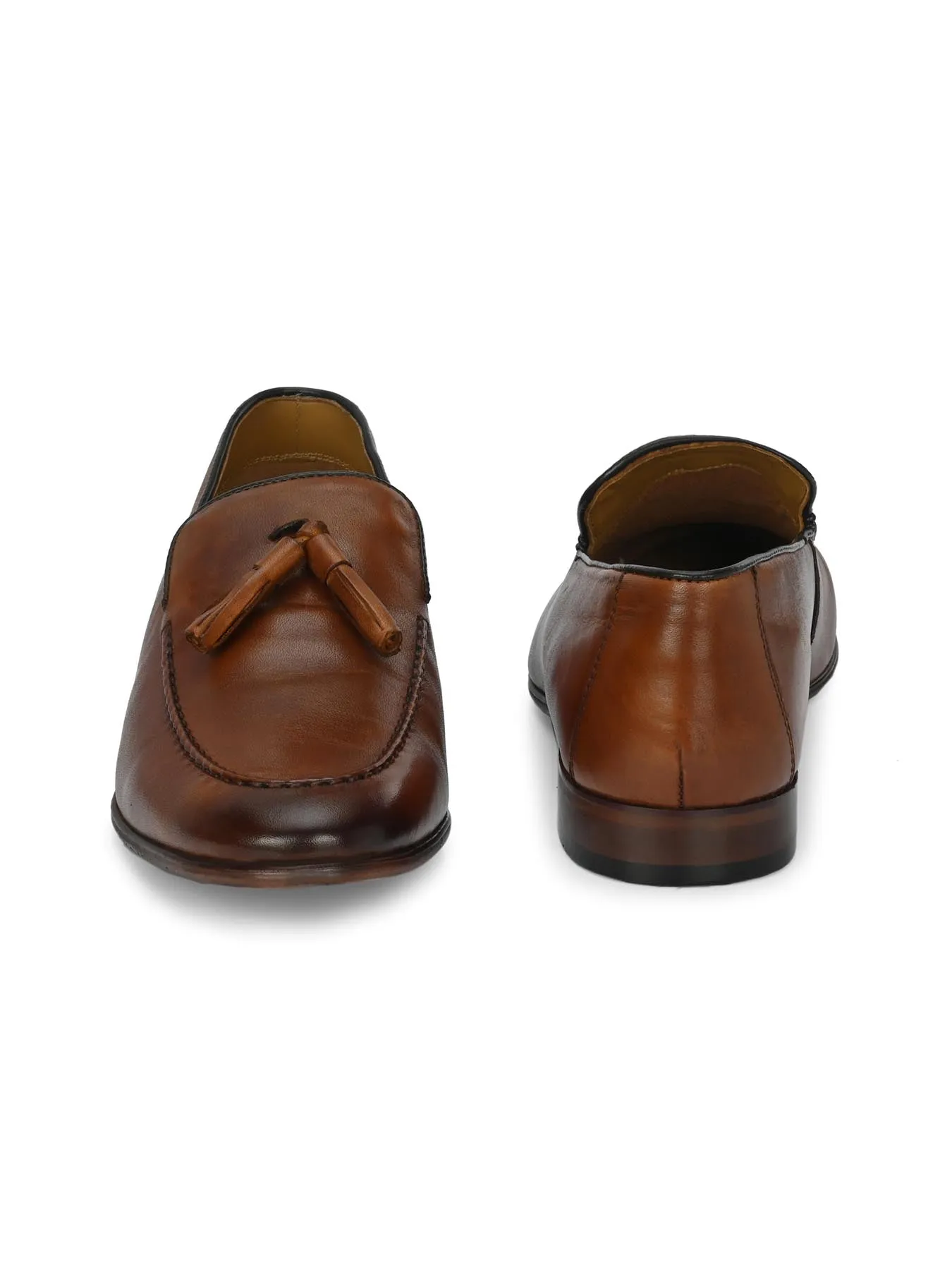 Alberto Torresi Mens Genuine Leather 683 Tan Tassel Loafers - Elegant & Stylish Footwear for Every Occasion
