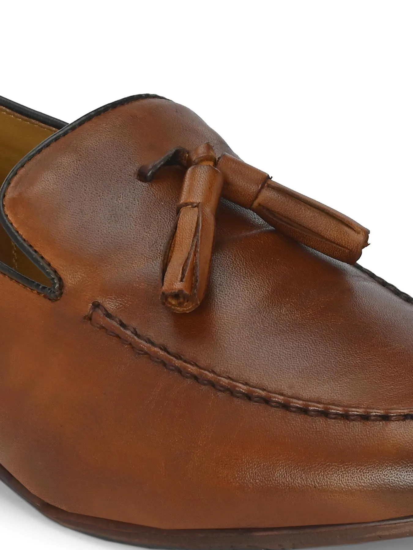 Alberto Torresi Mens Genuine Leather 683 Tan Tassel Loafers - Elegant & Stylish Footwear for Every Occasion