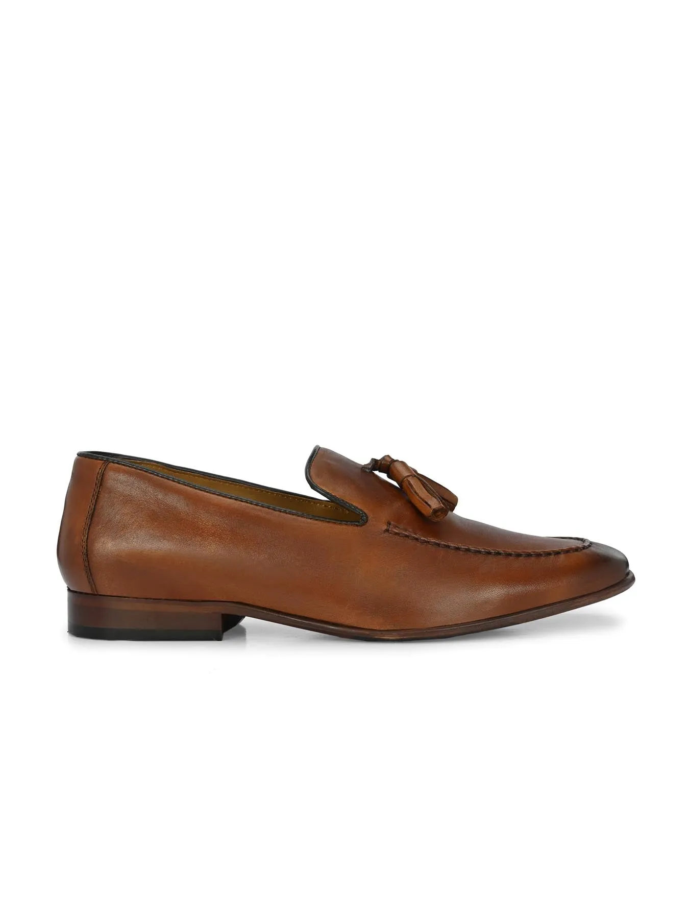 Alberto Torresi Mens Genuine Leather 683 Tan Tassel Loafers - Elegant & Stylish Footwear for Every Occasion
