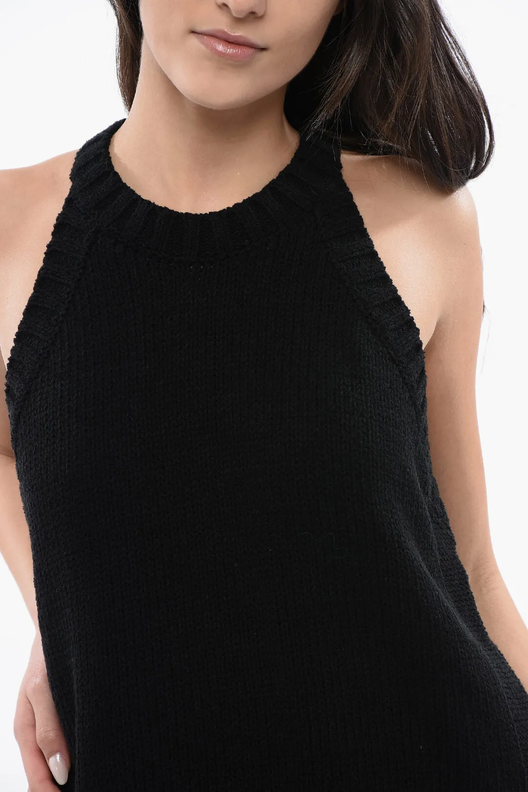 AllSaints Solid Color Crochet Top