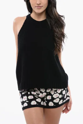AllSaints Solid Color Crochet Top