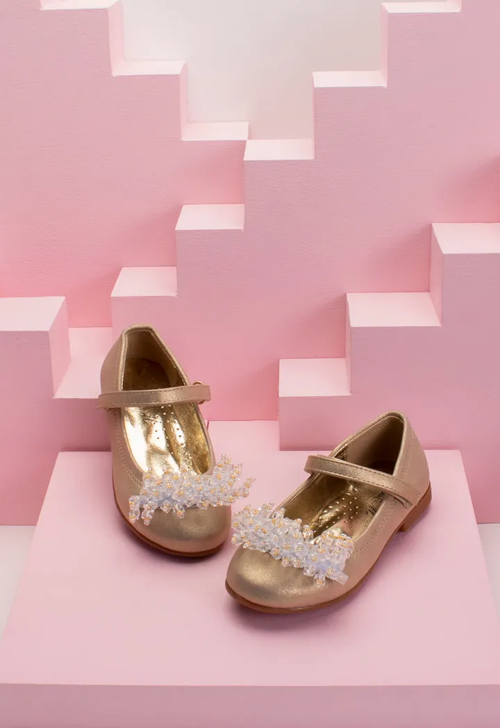 Beads Embellished Flat Shoes