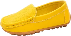 Big Kids Boys Leather Loafers Toddler Slip On Shoe Solid Color Flat Bottom Non Slip Shoes Boys Fashion Casual Shoes