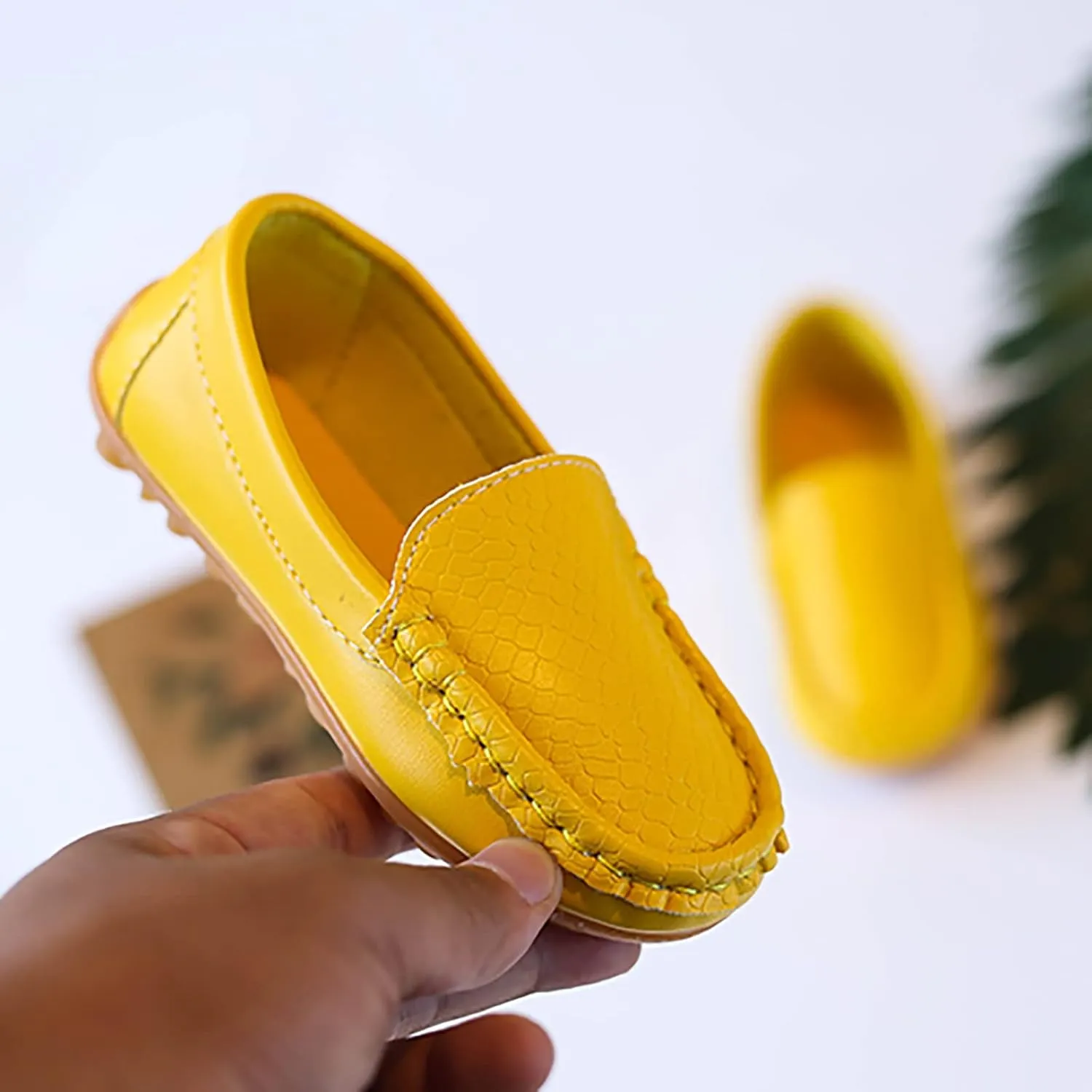 Big Kids Boys Leather Loafers Toddler Slip On Shoe Solid Color Flat Bottom Non Slip Shoes Boys Fashion Casual Shoes