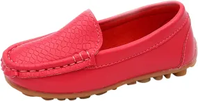Big Kids Boys Leather Loafers Toddler Slip On Shoe Solid Color Flat Bottom Non Slip Shoes Boys Fashion Casual Shoes
