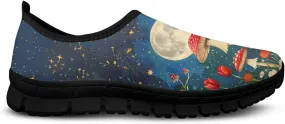Binienty Slip on Sneakers for Women Men Art Printed Travel Loafers Round Toe Flat Sneakers Shoes Nurse Shoes
