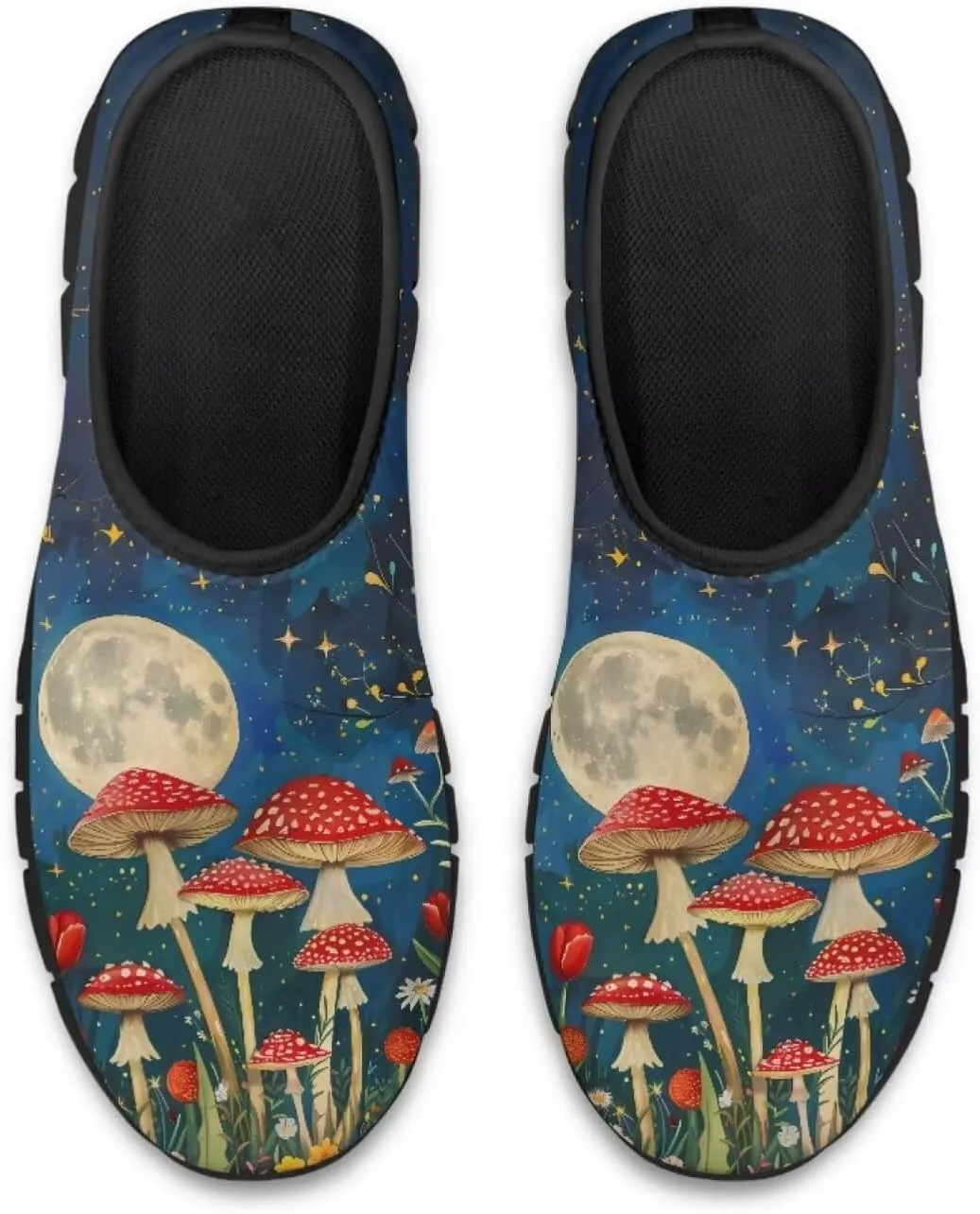 Binienty Slip on Sneakers for Women Men Art Printed Travel Loafers Round Toe Flat Sneakers Shoes Nurse Shoes