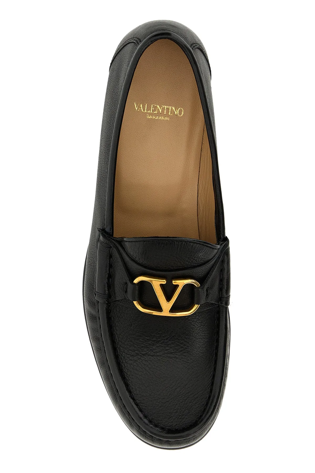 Black leather VLogo loafers