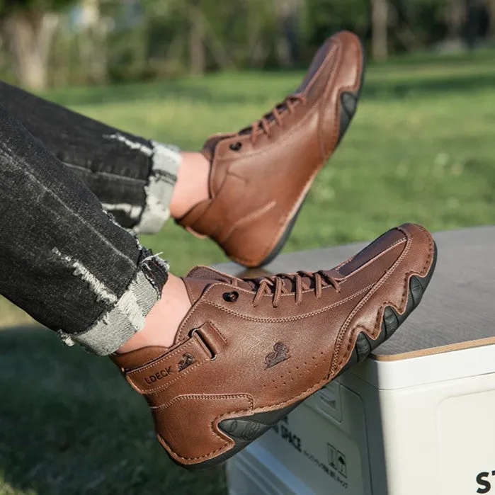 Bootara Men’s Octopus High-Top Lace-Up Hand-Sewn Leisure Boots