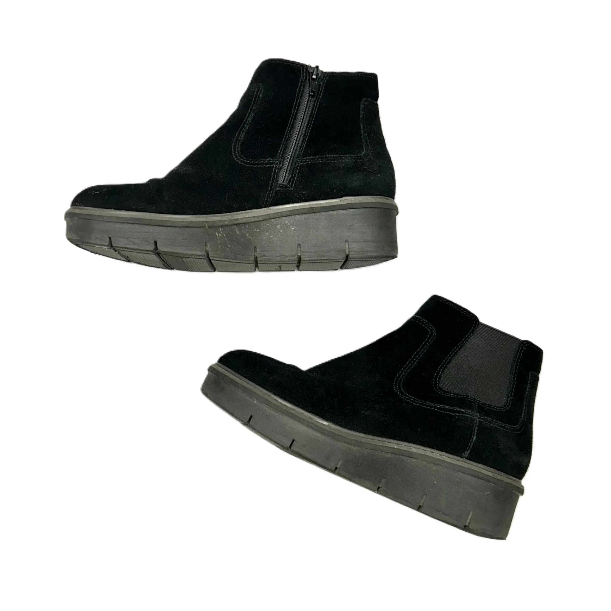 Boots Ankle Heels By Clarks In Black, Size: 8