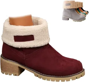Boots for Women 2024 Winter Warm Snow Boots Plush Lined Mid Calf Boots for Women Fashion Suede Winter Outdoor Shoes