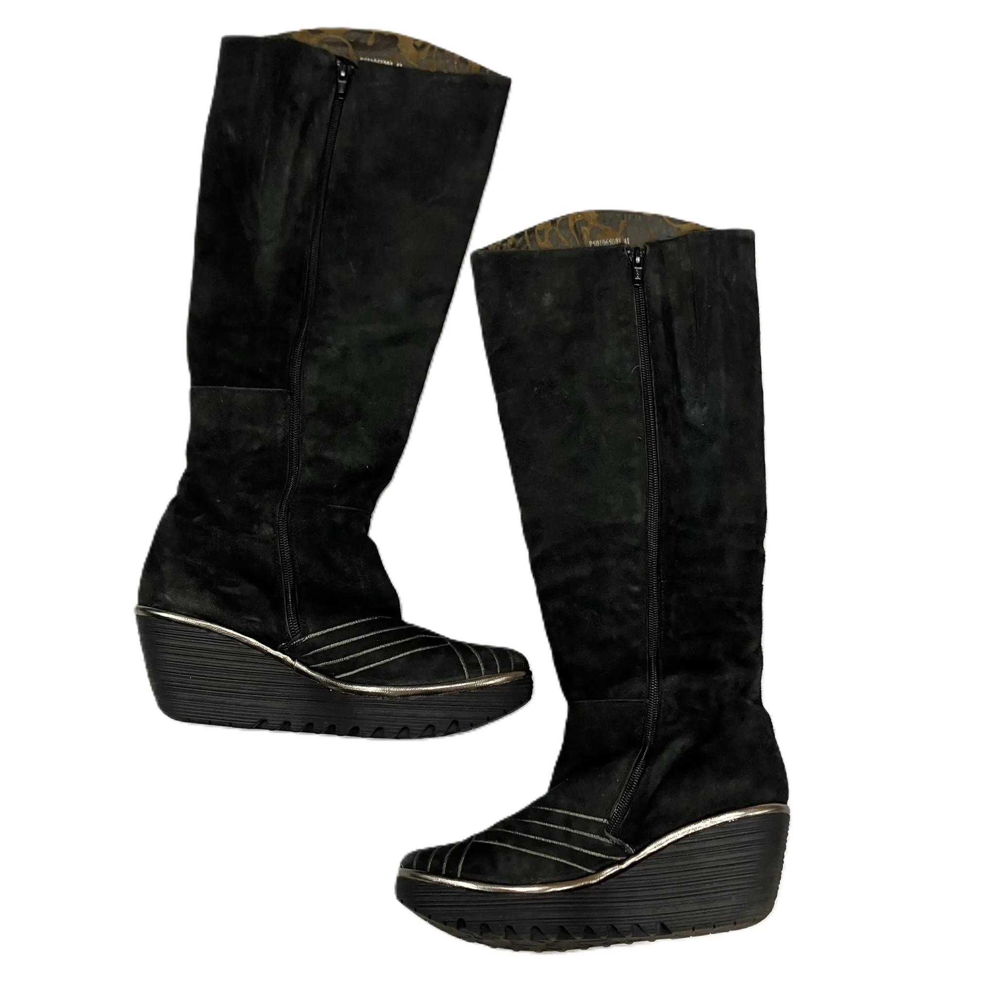Boots Knee Heels By Fly London In Black, Size: 10.5