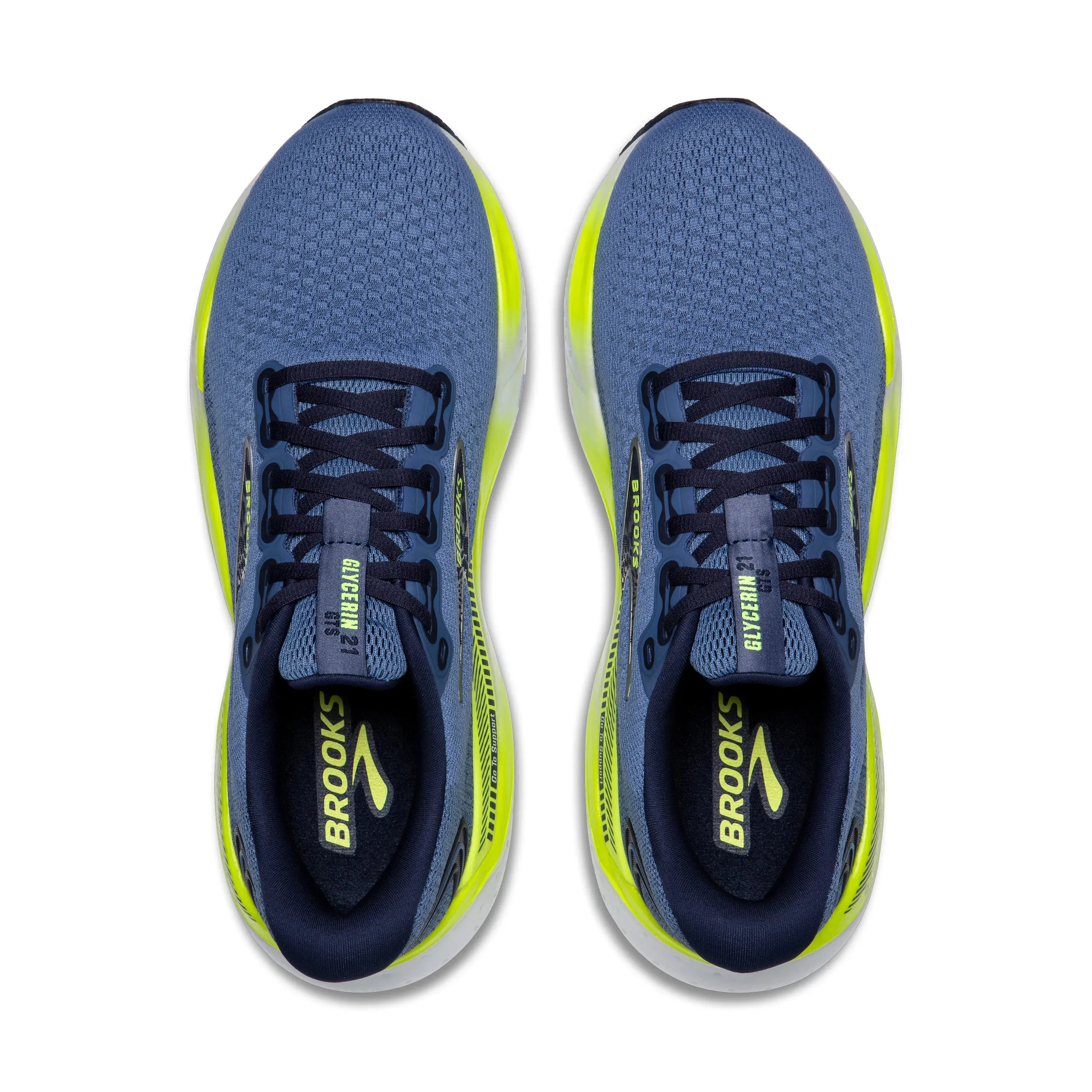 Brooks Glycerin GTS 21 Mens Blue Running Shoes - Lightweight, Cushioned, and Supportive for Ultimate Comfort
