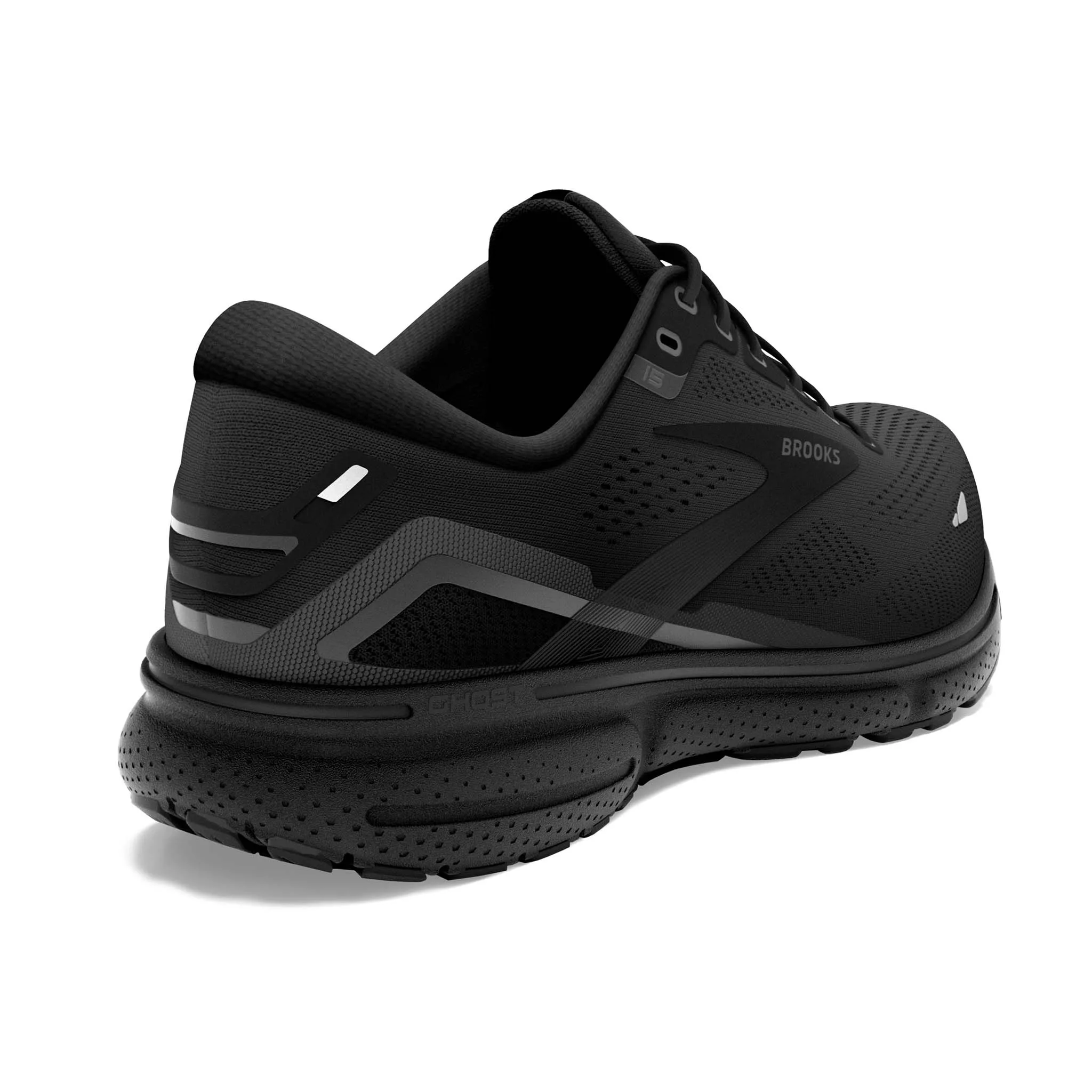 Brooks Ghost 15 Womens High-Performance Running Shoes in Sleek Black