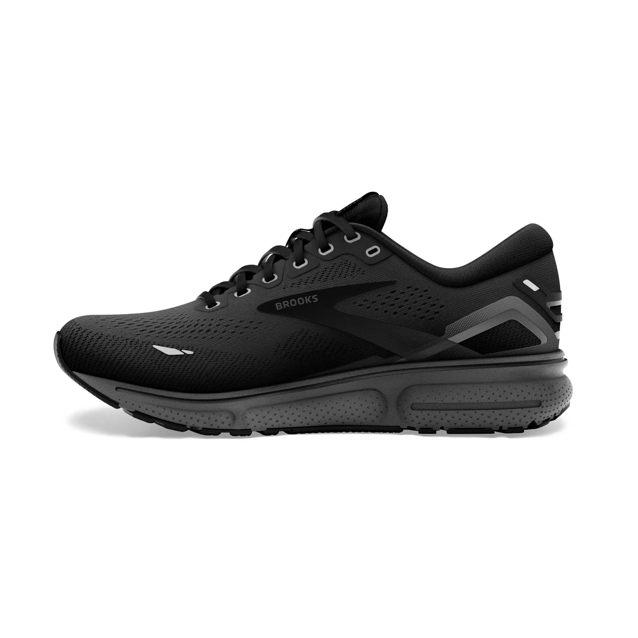 Brooks Ghost 15 Womens High-Performance Running Shoes in Sleek Black