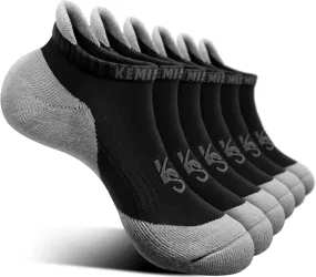 BULLIANT Socks For Women 6Pairs-Womens Athletic Ankle Socks No Show Cushioned for Walking Running-Compression Arch Support