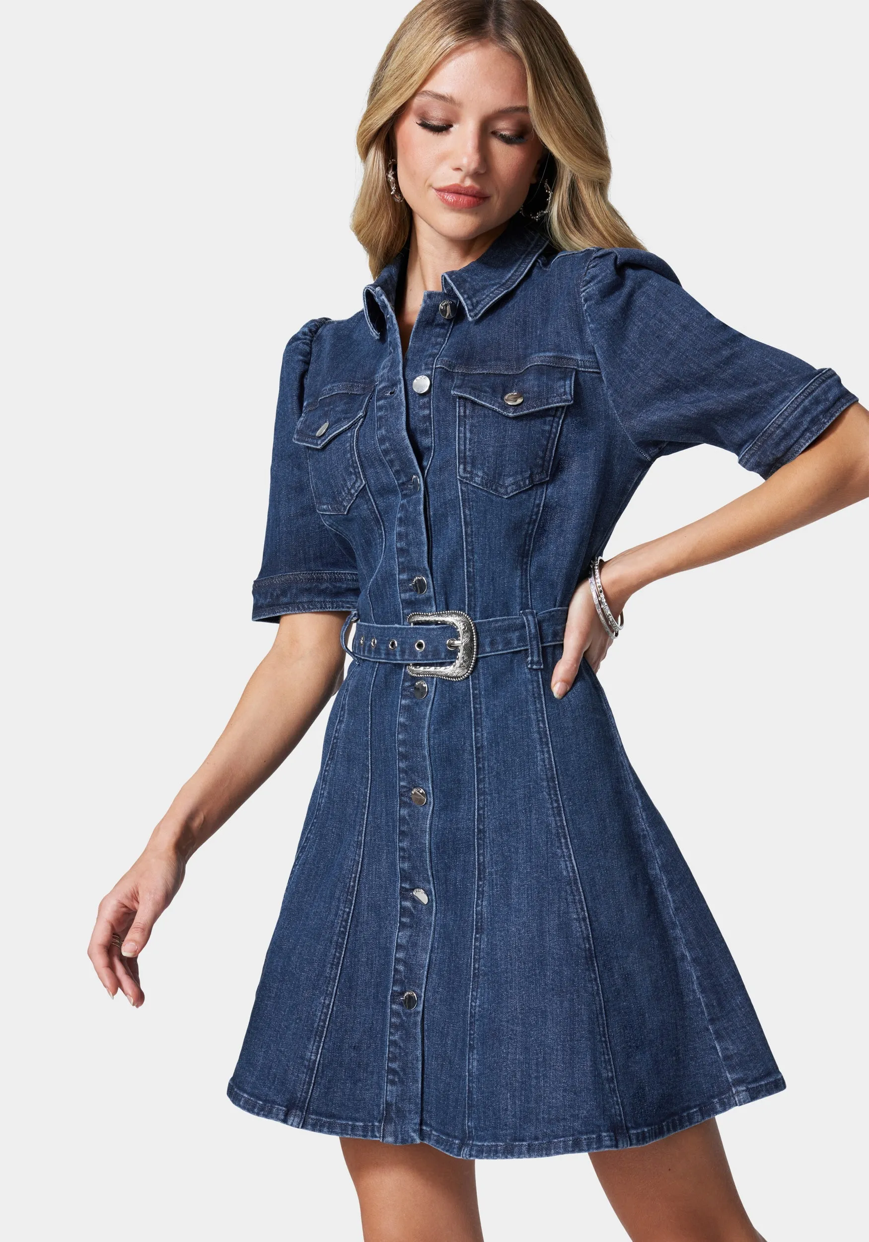 Button Down Denim Dress