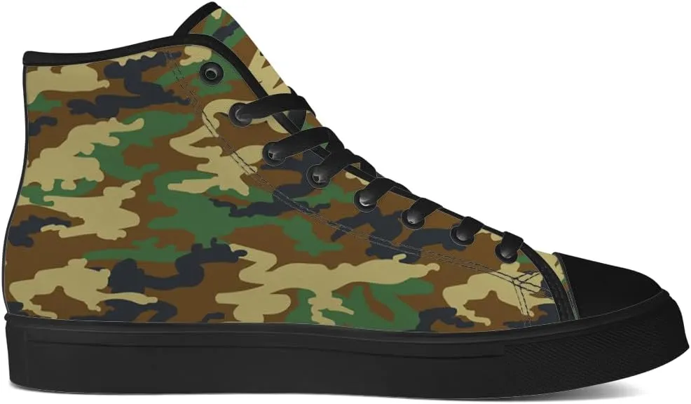Camouflage Shoes Womens Mens Camo High Top Canvas Sneakers Lace Up Casual Walking Shoes Gifts for Men Women
