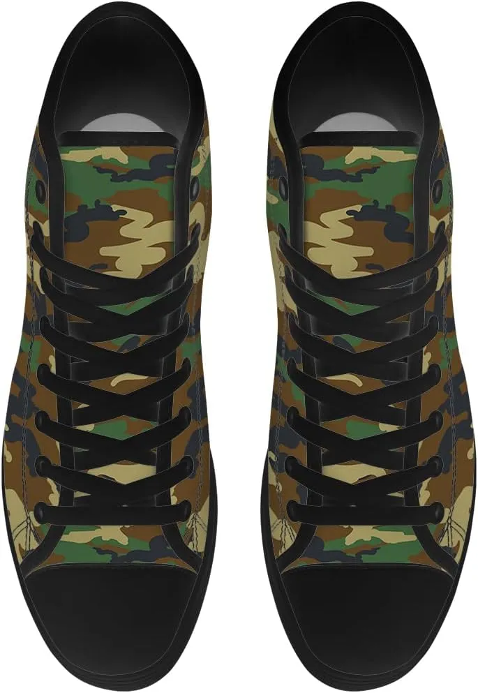 Camouflage Shoes Womens Mens Camo High Top Canvas Sneakers Lace Up Casual Walking Shoes Gifts for Men Women