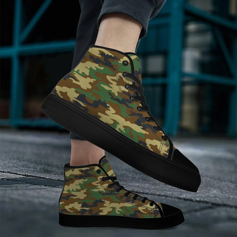 Camouflage Shoes Womens Mens Camo High Top Canvas Sneakers Lace Up Casual Walking Shoes Gifts for Men Women