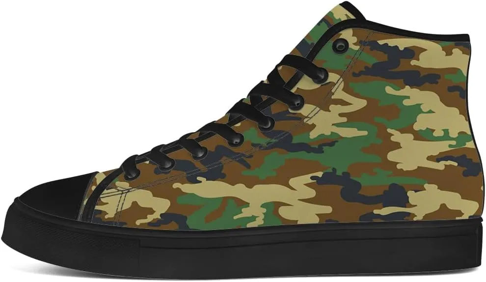 Camouflage Shoes Womens Mens Camo High Top Canvas Sneakers Lace Up Casual Walking Shoes Gifts for Men Women