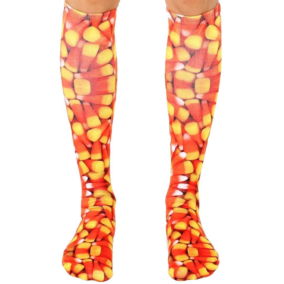Candy Corn Knee High Unisex Socks