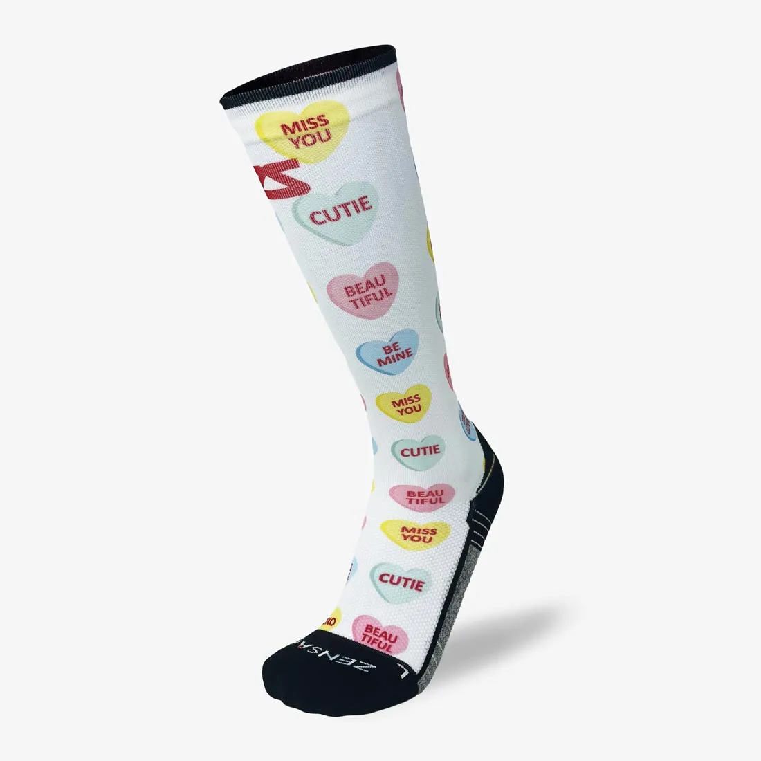 Sure! Here’s an optimized title for your e-commerce product:

Colorful Candy Hearts Knee-High Compression Socks for Stylish Comfort and Support

Let me know if you need further adjustments!