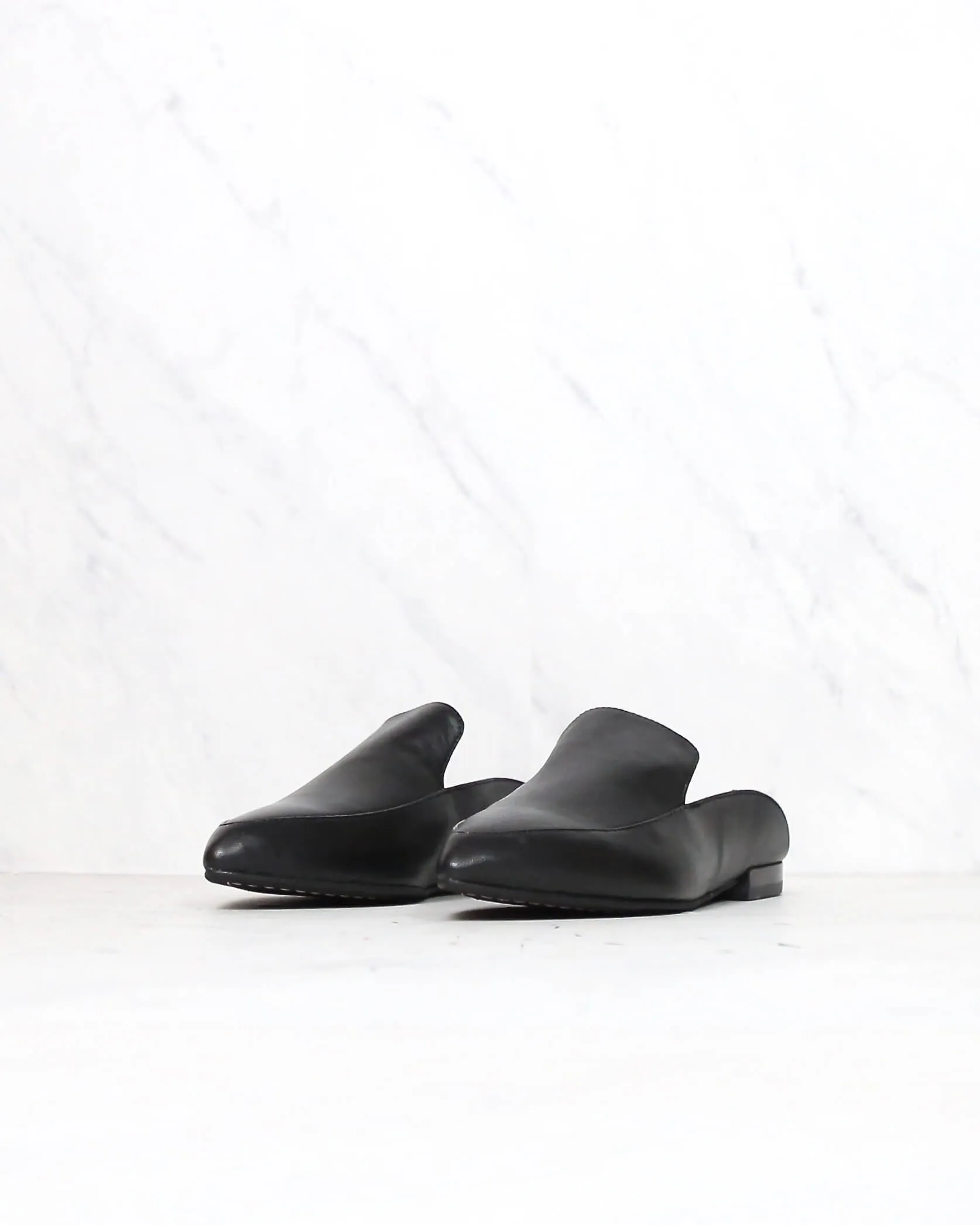 Chinese Laundry x Kristin Cavallari - Capri Black Leather Loafer Slides