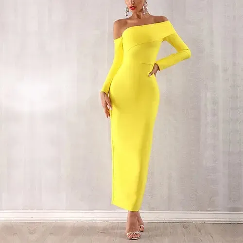 Elegant Slash Neck Evening Party Dress