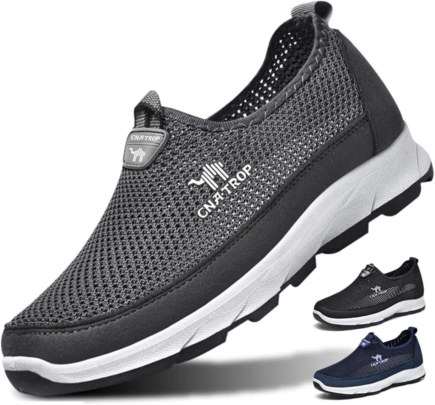 FAIRSOMA Men's Slip-on Breathable Mesh Walking Loafers,Summer Comfortable Non-Slip Loafers Fashion Outdoor Flats Sneakers Lightweight Soft Driving Casual Travel Boat Tennis Shoes