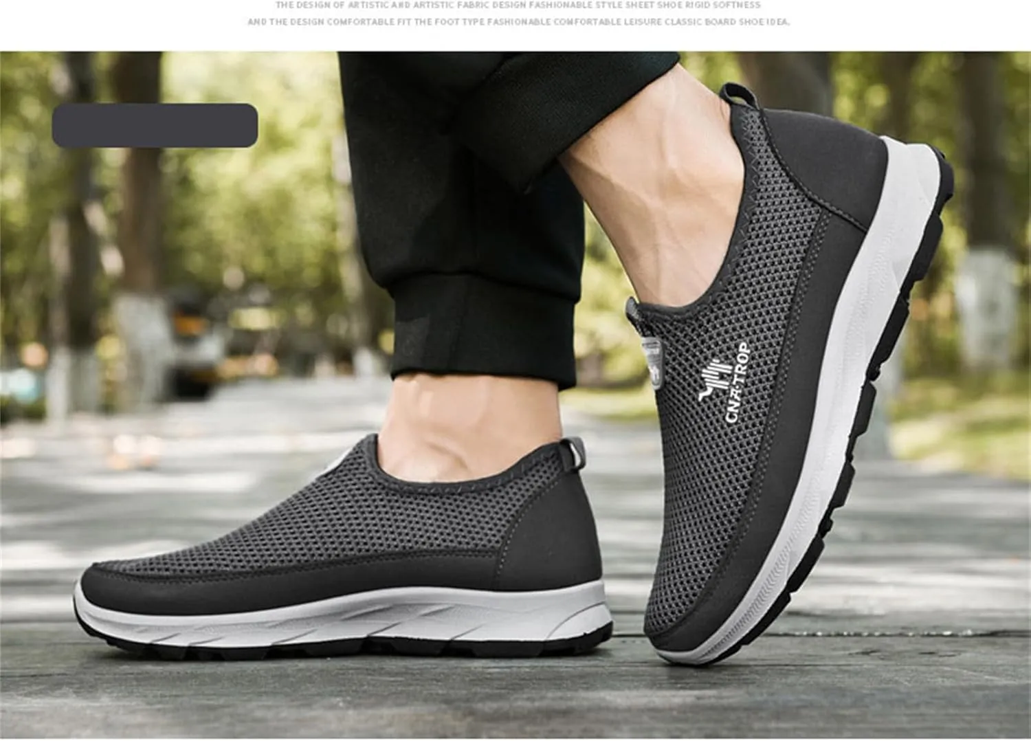 FAIRSOMA Men's Slip-on Breathable Mesh Walking Loafers,Summer Comfortable Non-Slip Loafers Fashion Outdoor Flats Sneakers Lightweight Soft Driving Casual Travel Boat Tennis Shoes