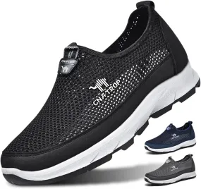 FAIRSOMA Men's Slip-on Breathable Mesh Walking Loafers,Summer Comfortable Non-Slip Loafers Fashion Outdoor Flats Sneakers Lightweight Soft Driving Casual Travel Boat Tennis Shoes