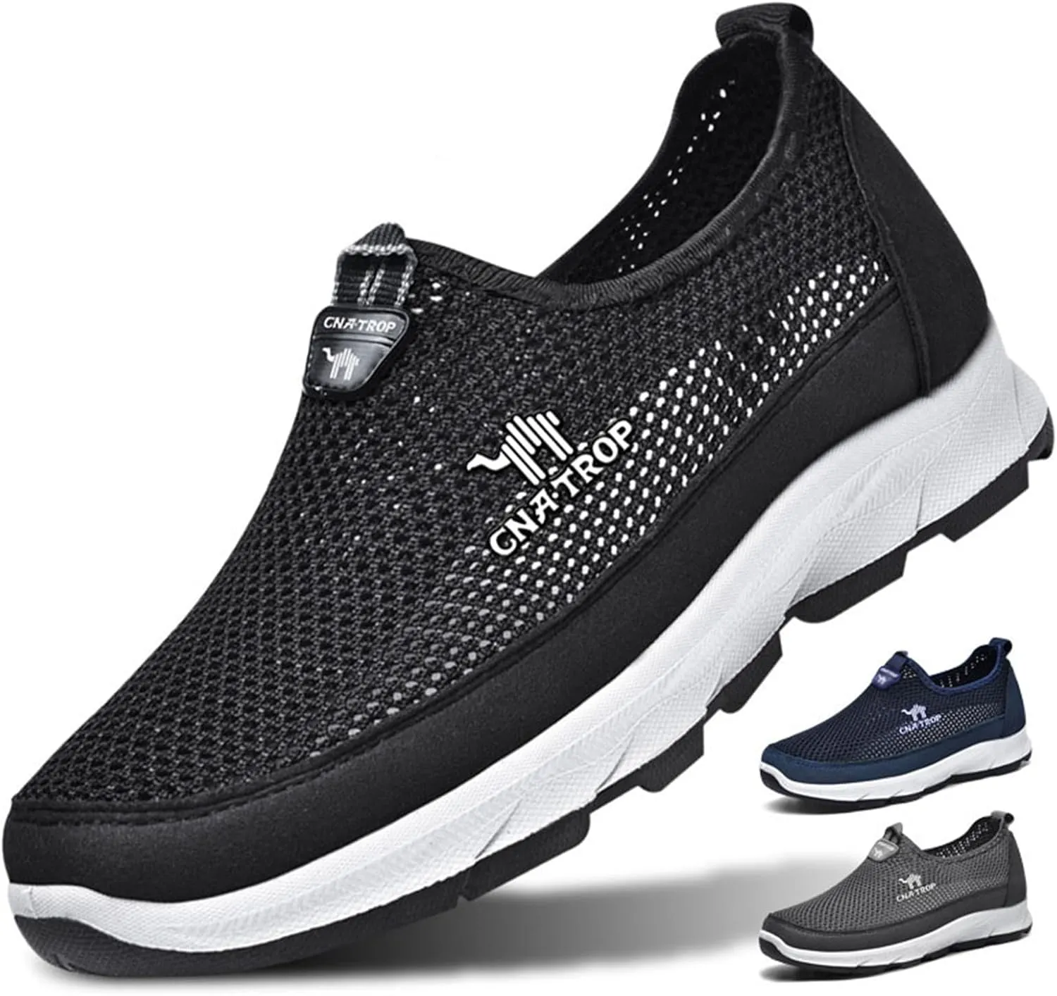 FAIRSOMA Men's Slip-on Breathable Mesh Walking Loafers,Summer Comfortable Non-Slip Loafers Fashion Outdoor Flats Sneakers Lightweight Soft Driving Casual Travel Boat Tennis Shoes