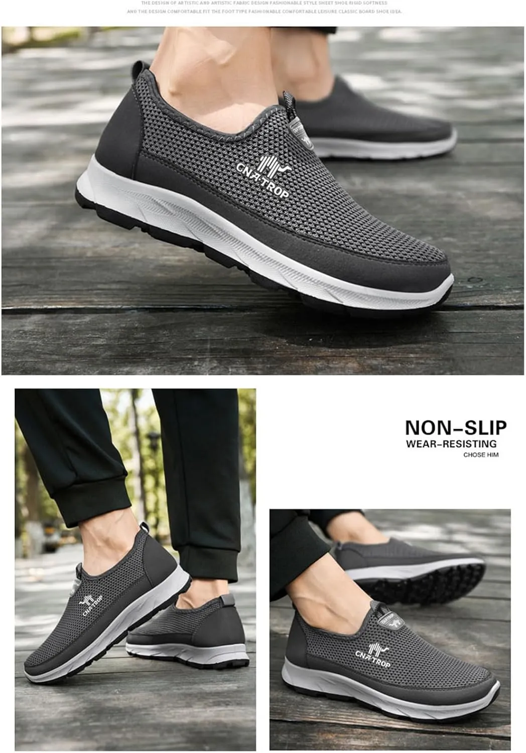 FAIRSOMA Men's Slip-on Breathable Mesh Walking Loafers,Summer Comfortable Non-Slip Loafers Fashion Outdoor Flats Sneakers Lightweight Soft Driving Casual Travel Boat Tennis Shoes