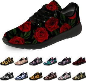 Flower Shoes for Women Men Running Shoes Womens Mens Comfortable Walking Tennis Sneakers Floral Shoes Gifts
