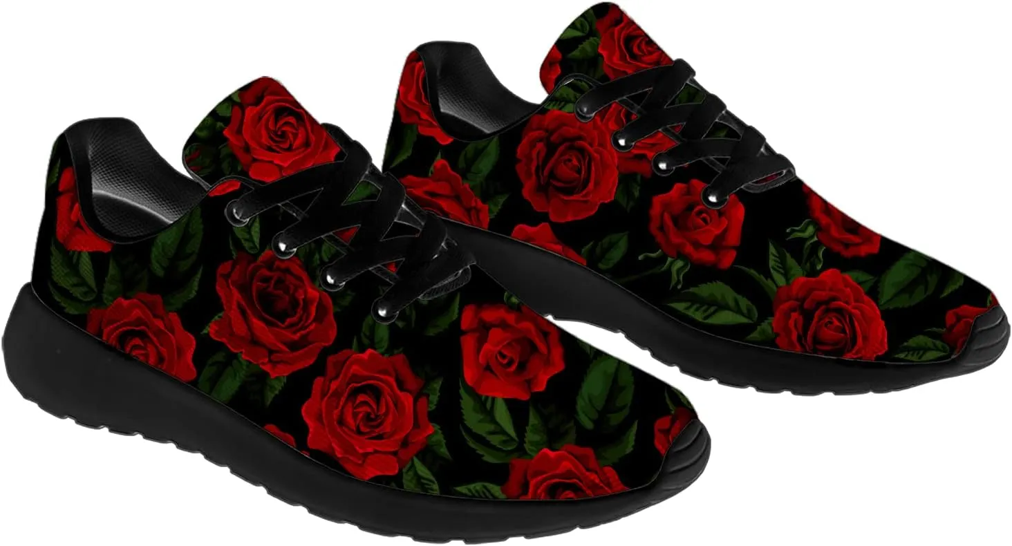 Flower Shoes for Women Men Running Shoes Womens Mens Comfortable Walking Tennis Sneakers Floral Shoes Gifts