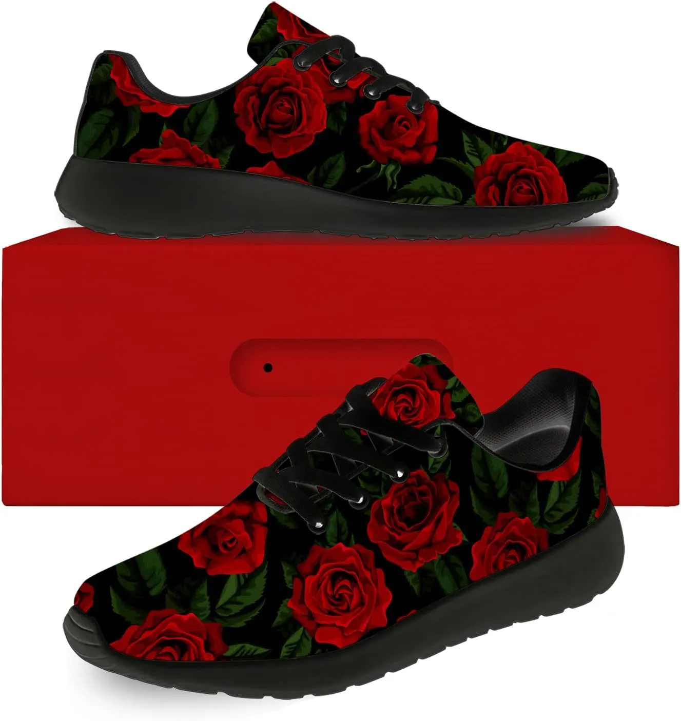 Flower Shoes for Women Men Running Shoes Womens Mens Comfortable Walking Tennis Sneakers Floral Shoes Gifts