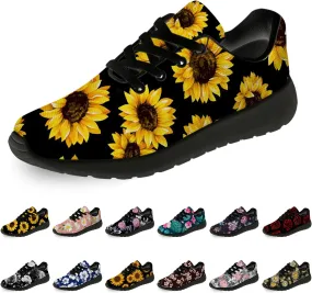 Flower Shoes for Women Men Running Shoes Womens Mens Comfortable Walking Tennis Sneakers Floral Shoes Gifts