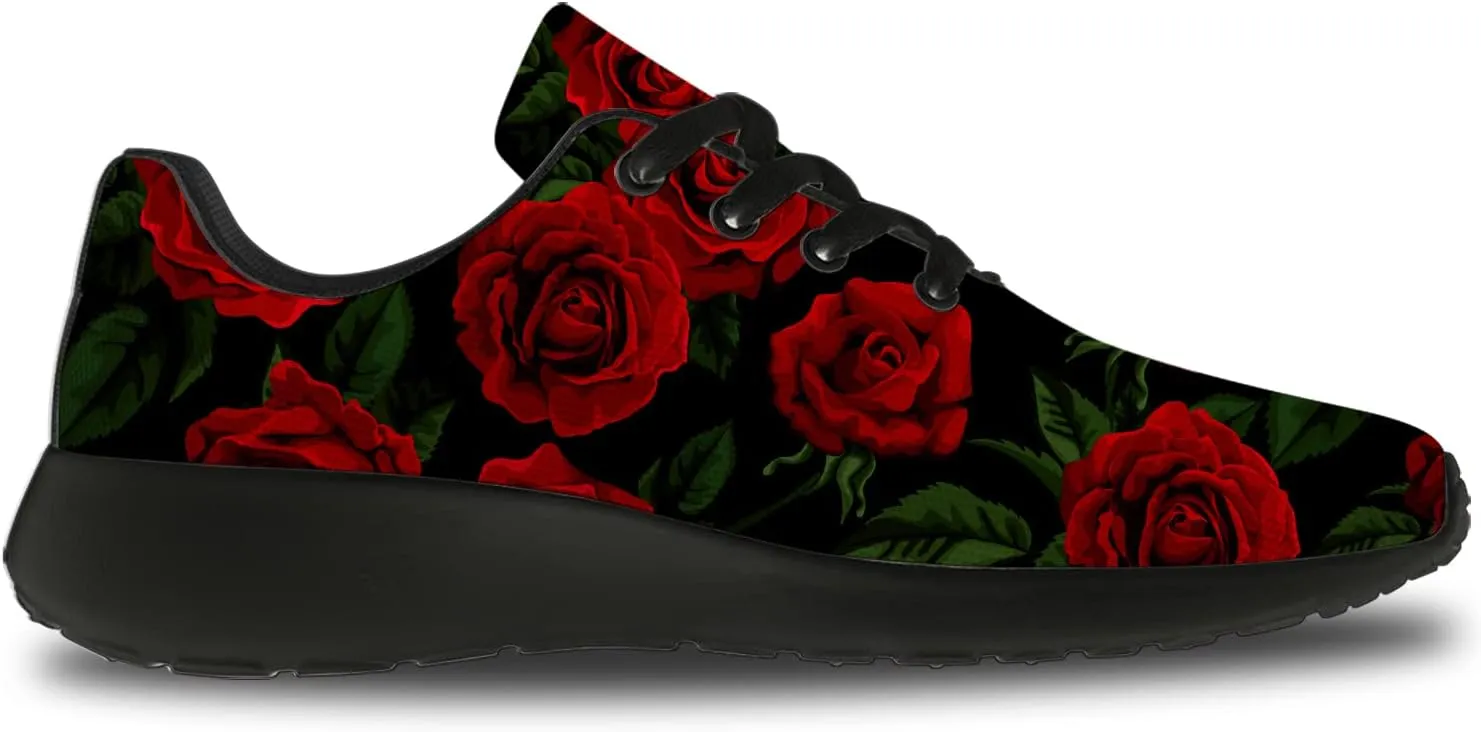 Flower Shoes for Women Men Running Shoes Womens Mens Comfortable Walking Tennis Sneakers Floral Shoes Gifts
