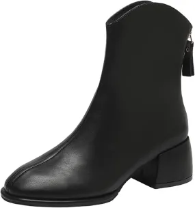 Gibobby Cowgirl Boots Women Knee Length Boots Retro Combat Knight Boots Closed Toe Motorcycle Low Heel Outdoor Western Shoes 52