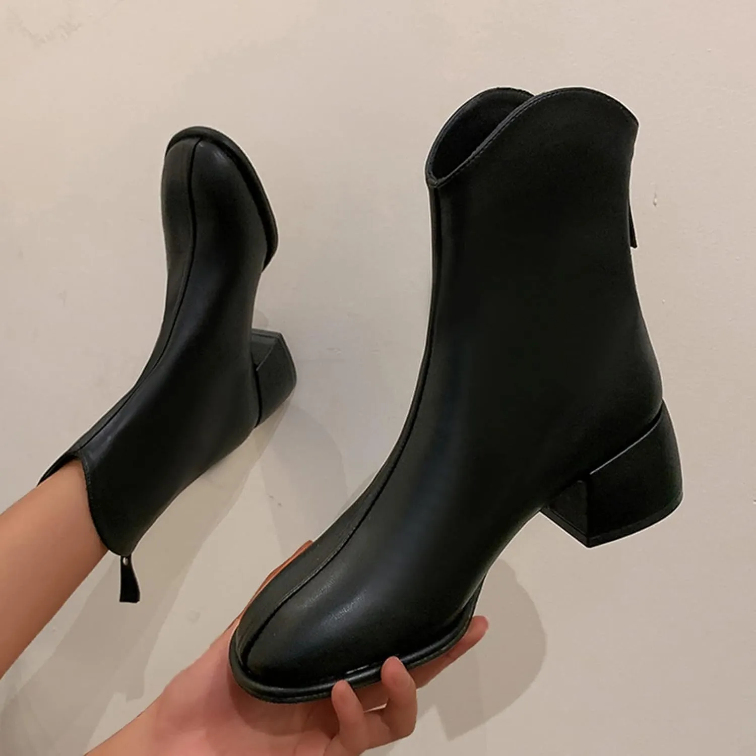 Gibobby Cowgirl Boots Women Knee Length Boots Retro Combat Knight Boots Closed Toe Motorcycle Low Heel Outdoor Western Shoes 52