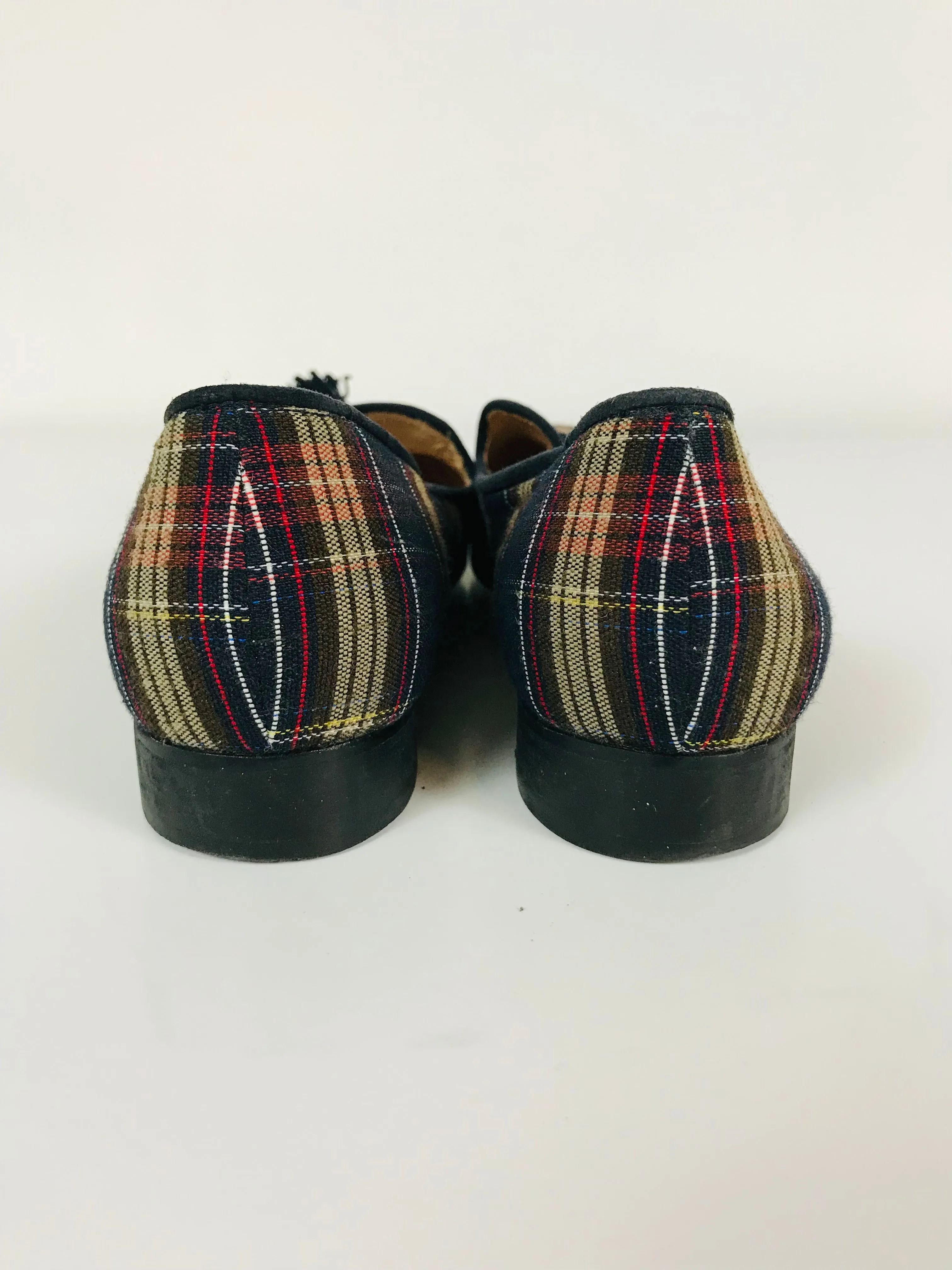 HB Espana Women's Tartan Check Tassel Loafers | 38 UK5 | Multicolour
