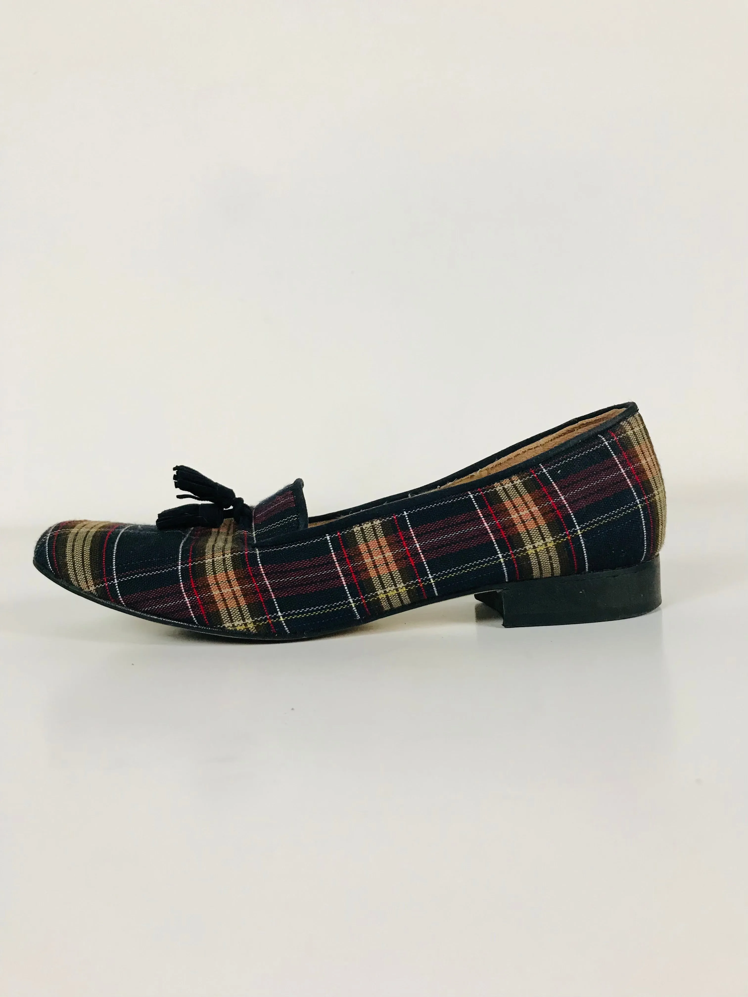 HB Espana Women's Tartan Check Tassel Loafers | 38 UK5 | Multicolour