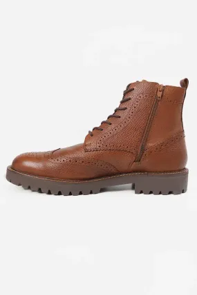 HIGH-TOP LEATHER BROGUES